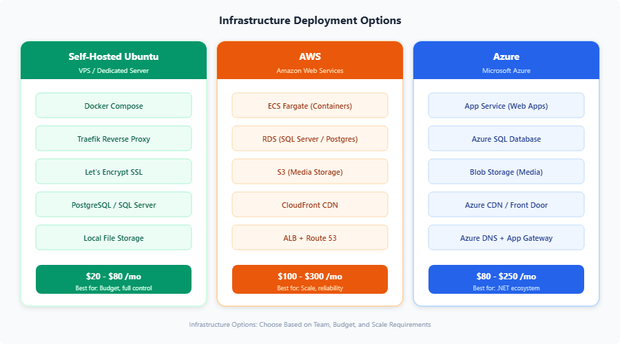 umbraco nextjs infrastructure options