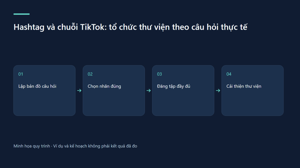 Lập bản đồ câu hỏi → Chọn nhãn đúng → Đăng tập đầy đủ → Cải thiện thư viện