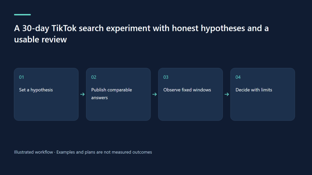 Set a hypothesis → Publish comparable answers → Observe fixed windows → Decide with limits